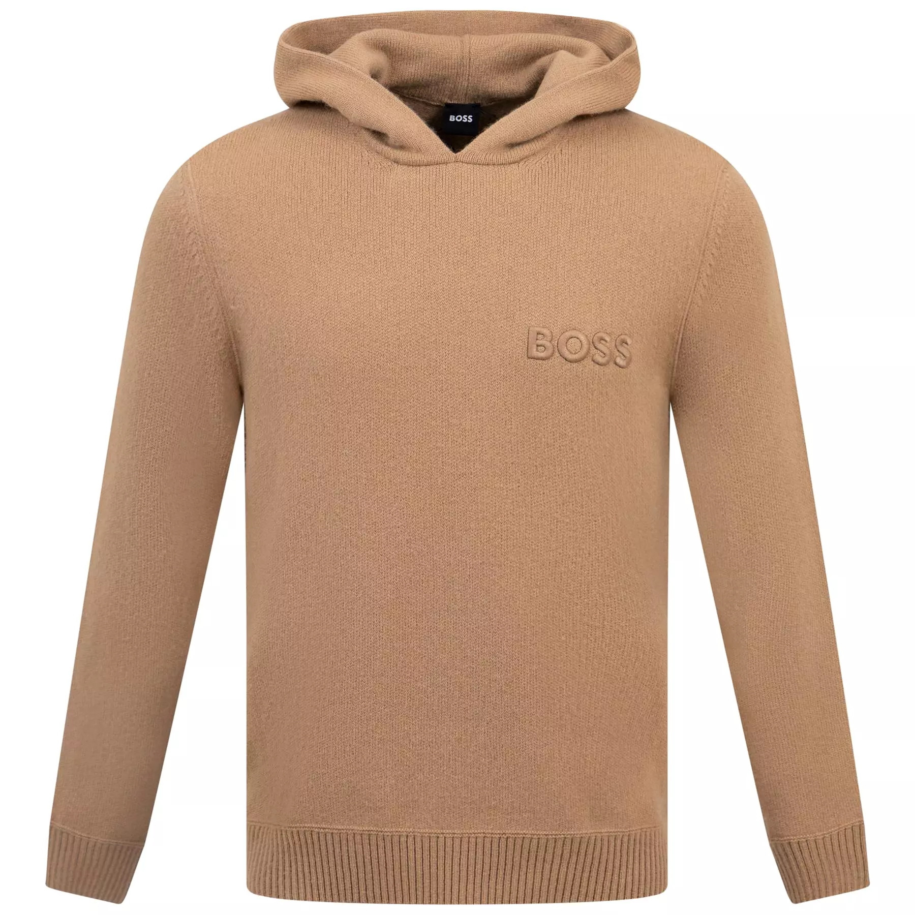 Mistico Knitted Wool Regular Fit Hoodie Medium Beige - W23