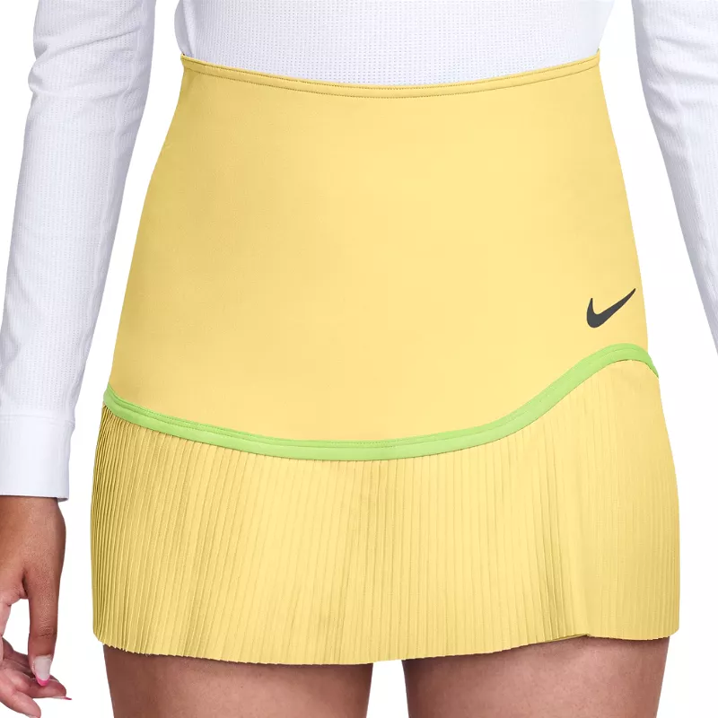 Nike Advantage Women Dri-Fit Tennis Skirt - Soft Yellow/Soft Yellow/Black