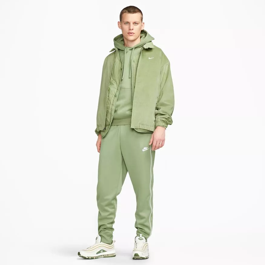 NIKE MEN'S SPORTSWEAR CLUB FLEECE PULLOVER GREEN HOODIE