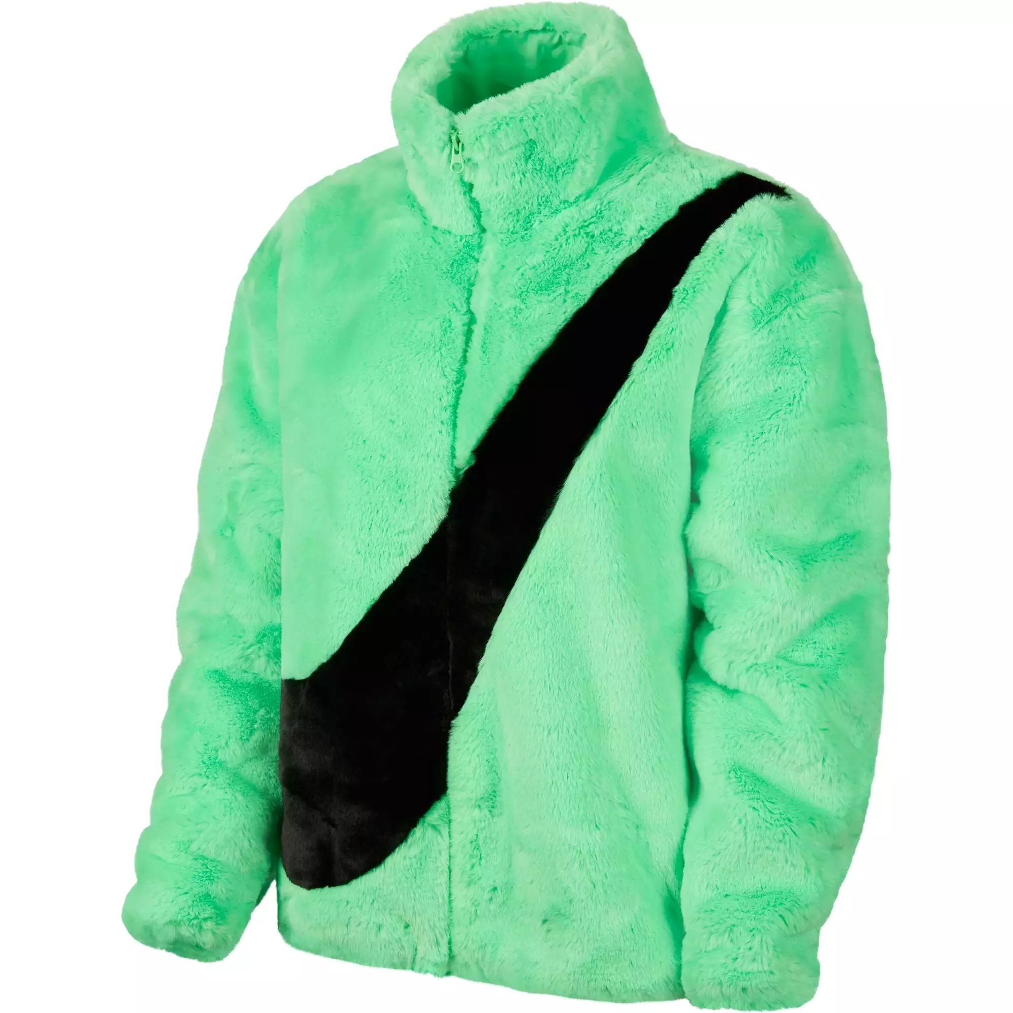 Nike Sportswear Faux Fur Women's Jacket Green-Black