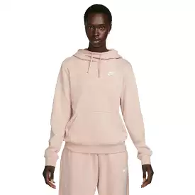 NIKE WOMEN'S SPORTSWEAR CLUB FLEECE PINK FUNNEL-NECK HOODIE