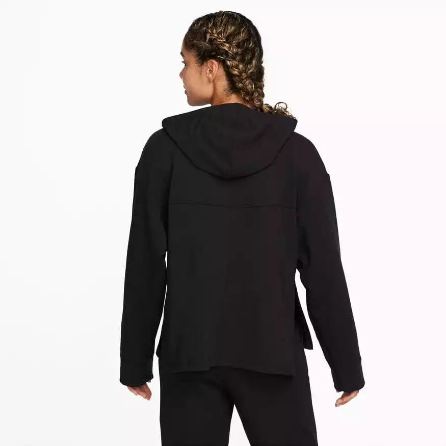 NIKE WOMEN'S YOGA DRI-FIT BLACK FLEECE HOODIE