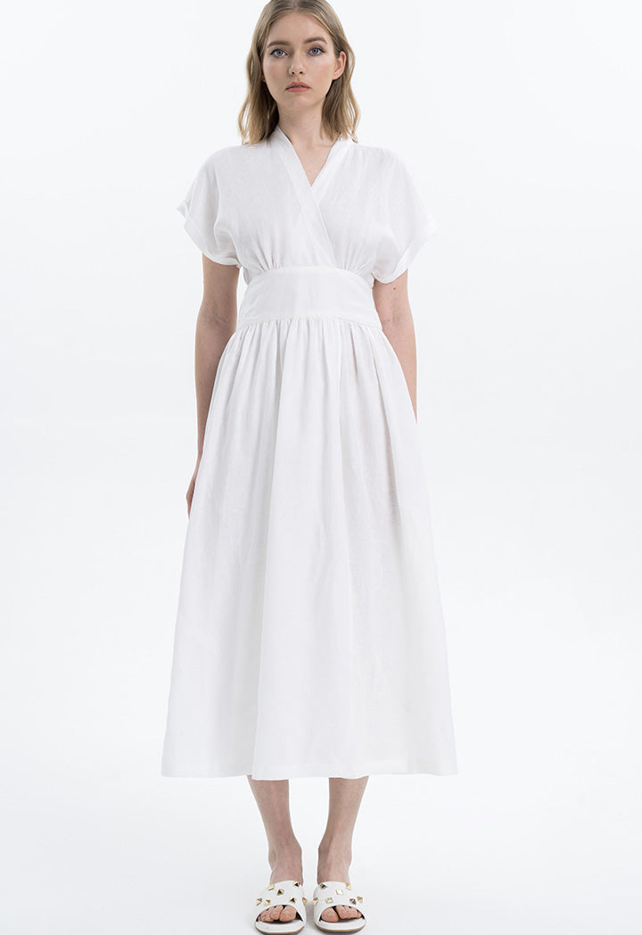 Over Lapped Linen Dress