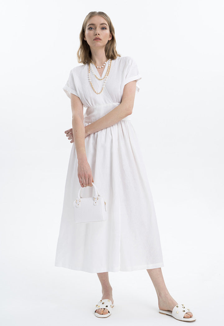 Over Lapped Linen Dress