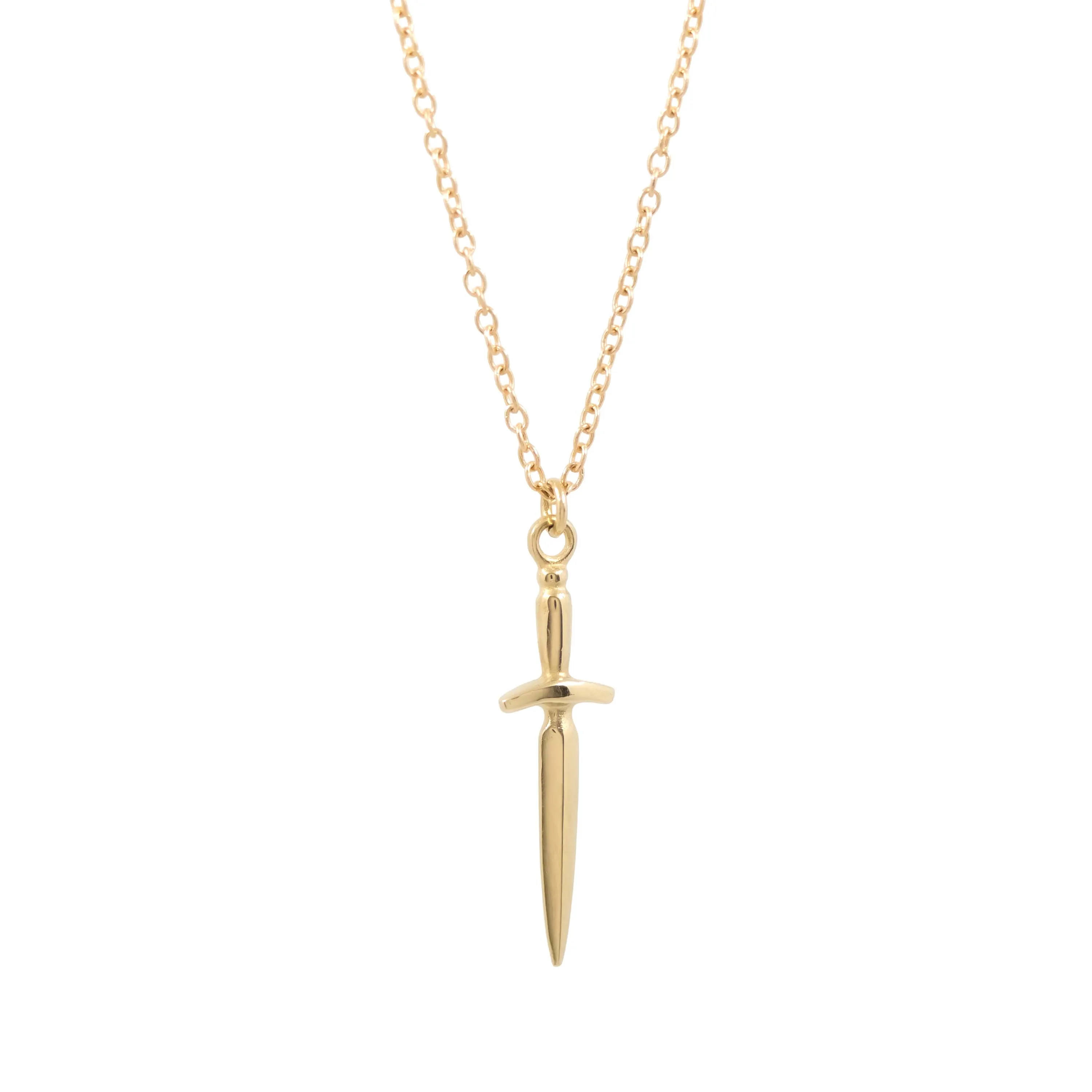 Pixie Dagger Necklace - 14k Yellow Gold