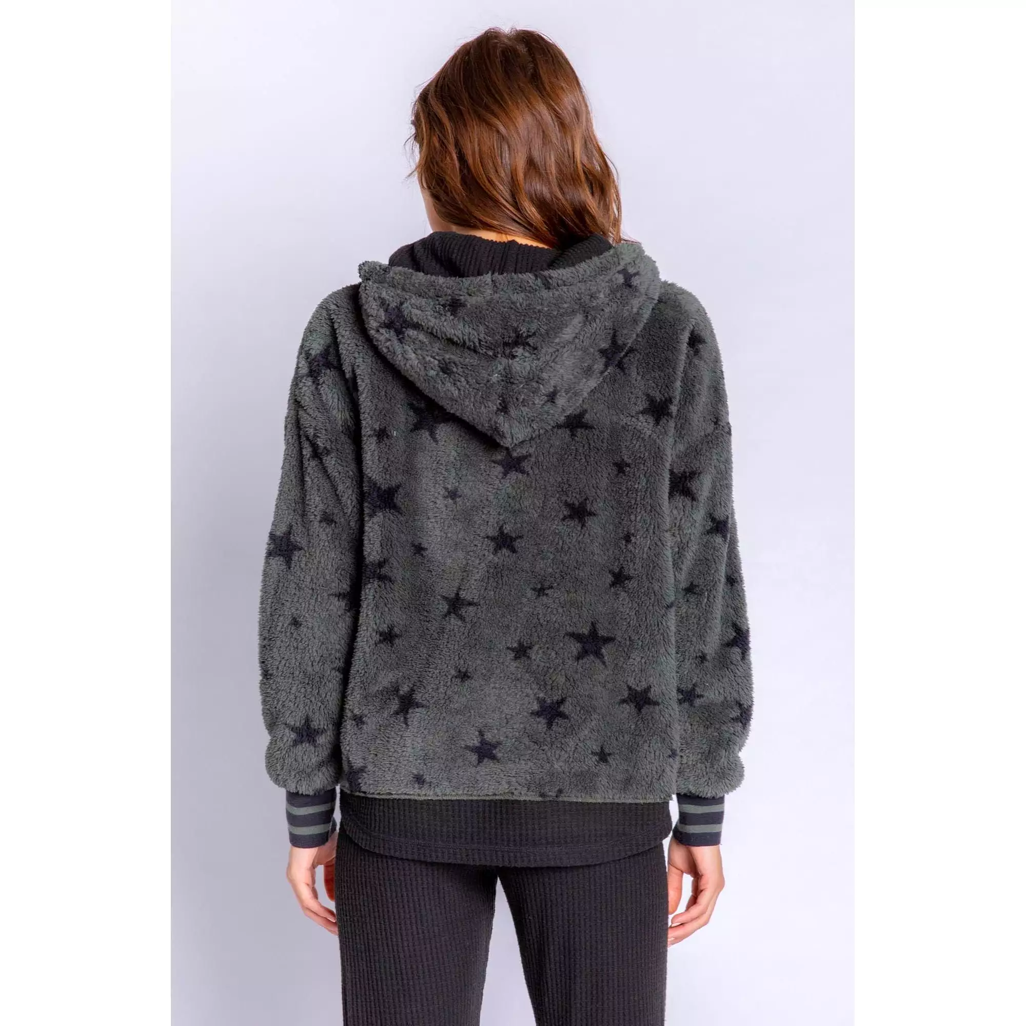 PJ Salvage Women's Cozy Items Stars Hoody - OLIVE