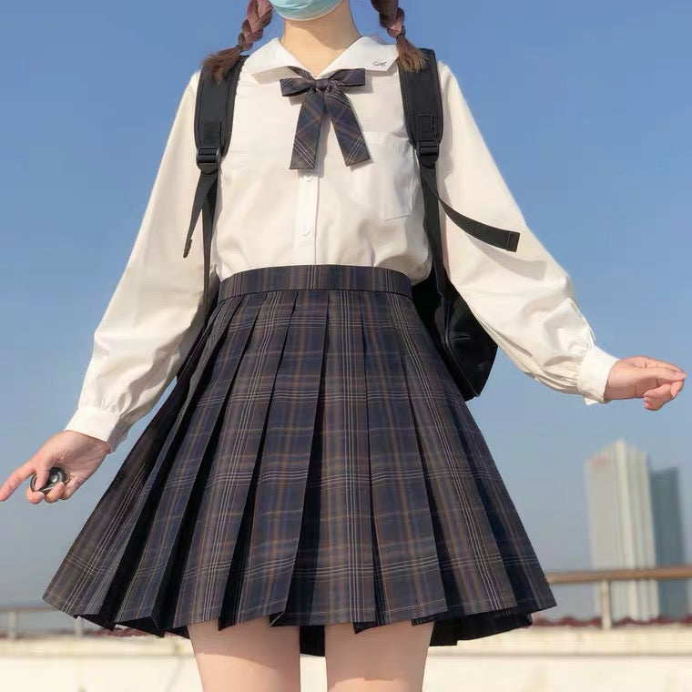 Plus size Pleated skirt paid skirt morning night premium Japan uniform style skirt