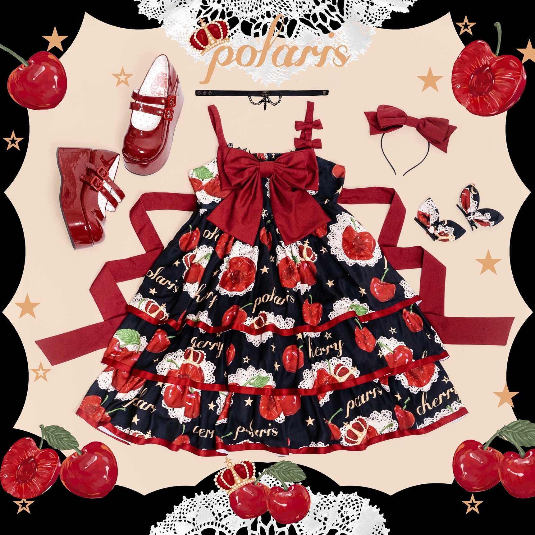 Pre-order 2022 SS cherry crown Lolita jump skirt dress