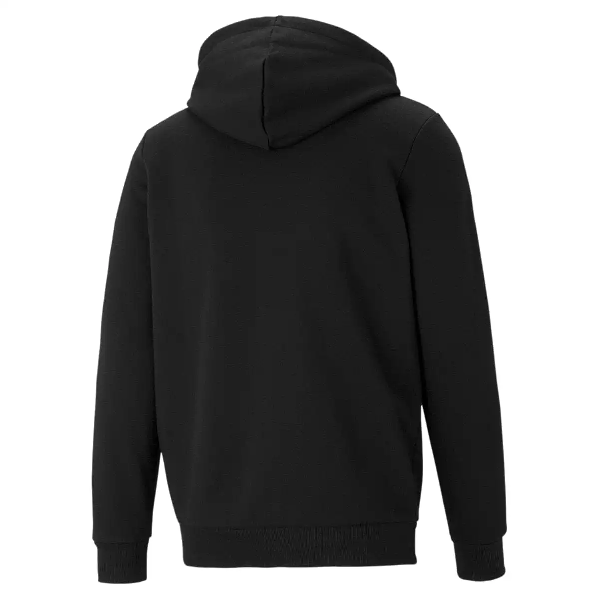 PUMA MEN'S ESSENTIALS FULL-ZIP LOGO HOODED BLACK JACKET