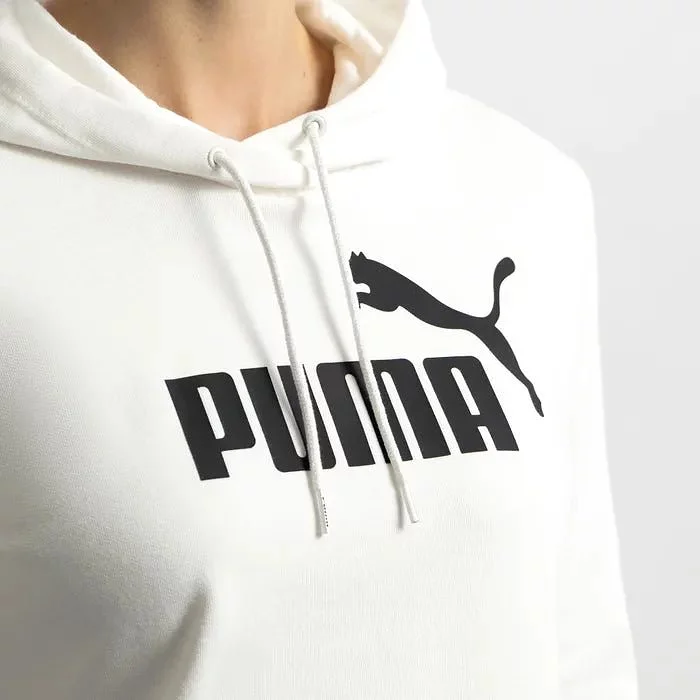 PUMA WOMEN'S ESS LOGO FLC WHITE HOODIE