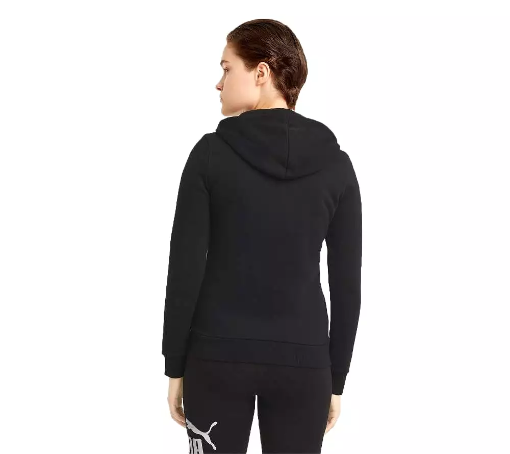 PUMA WOMEN'S SMALL LOGO BLACK HOODED JACKET