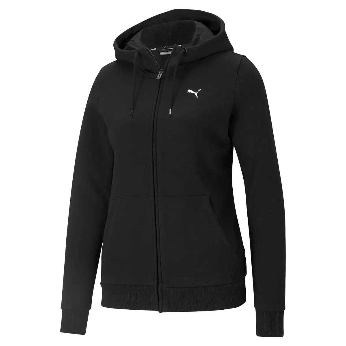 PUMA WOMEN'S SMALL LOGO BLACK HOODED JACKET