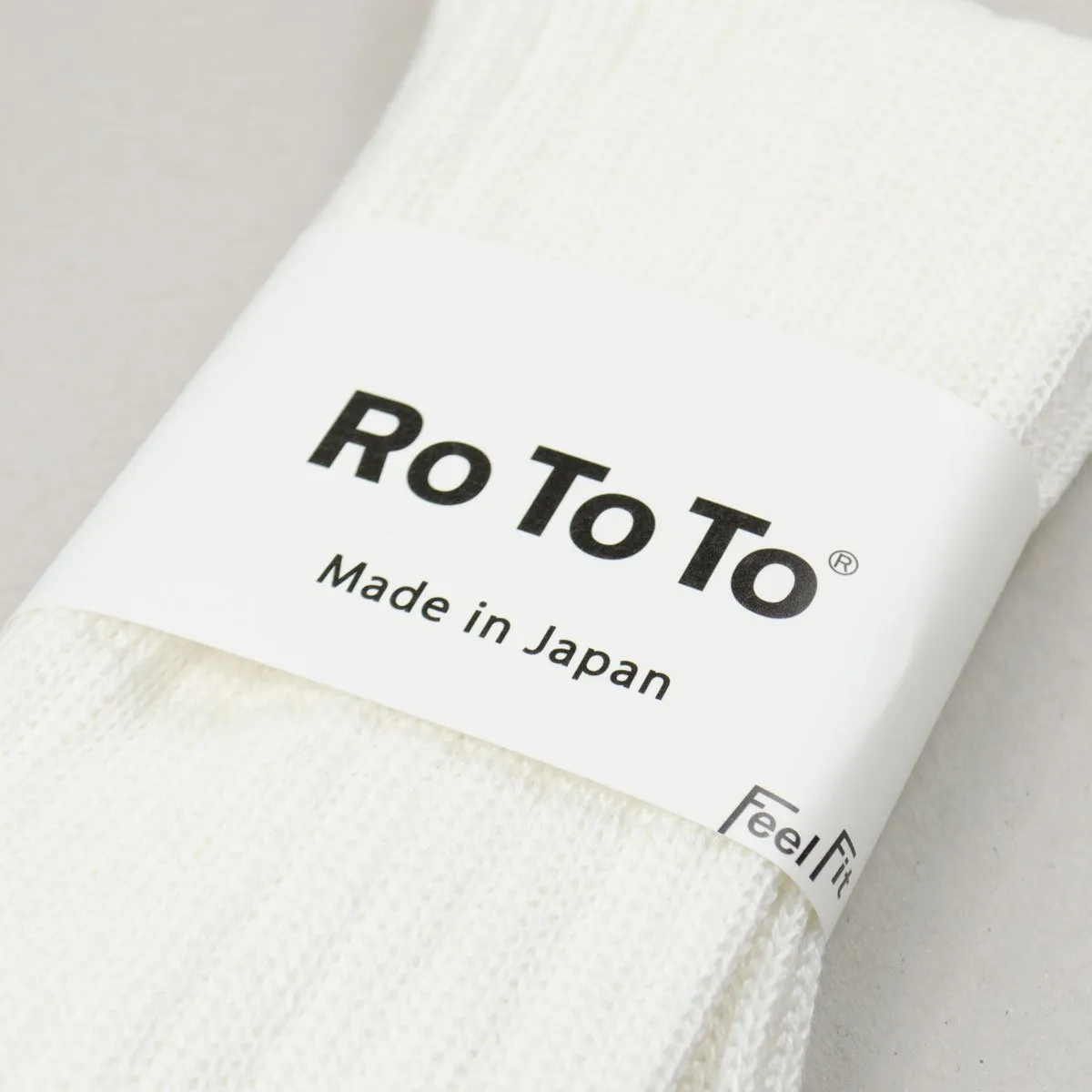 RoToTo - Linen Cotton Rib Socks - Off White