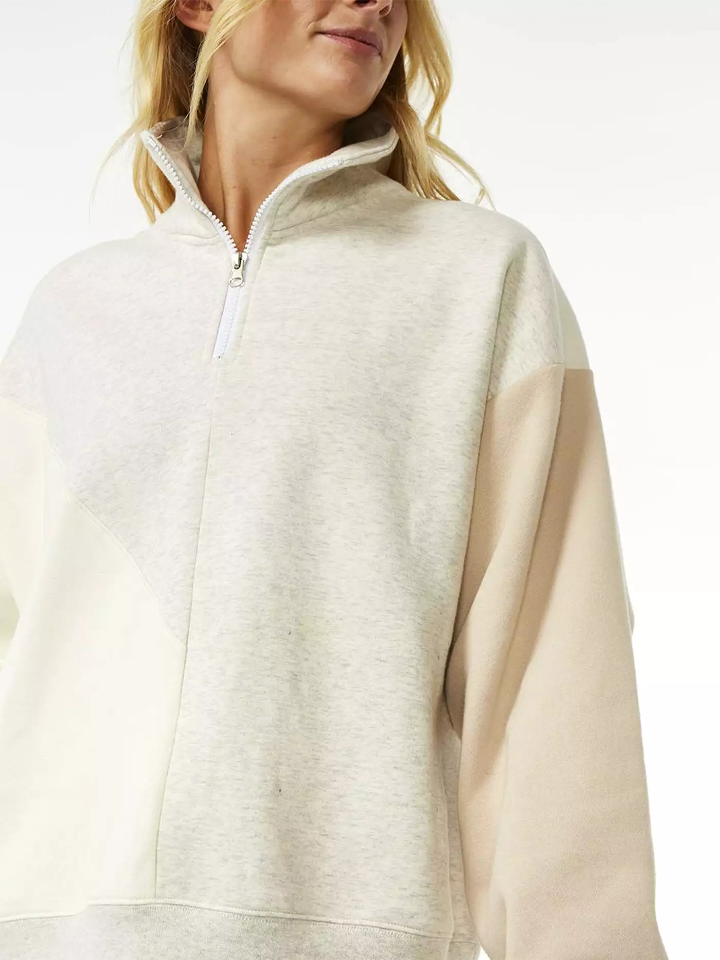 RSS Oversized Spliced Zip Sweatshirt