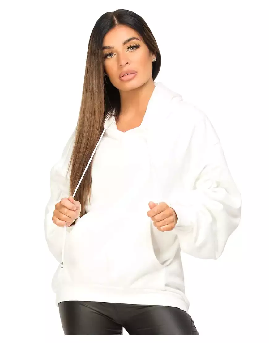 Ruched Fleece Hoodie