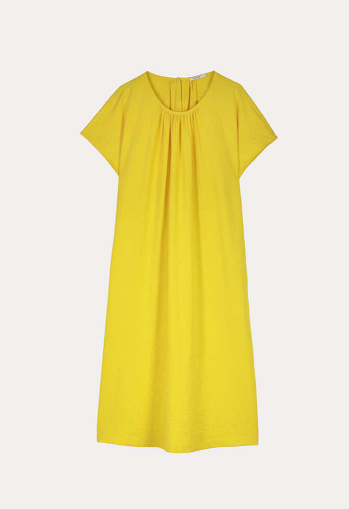 Scooped Neck Solid Dress