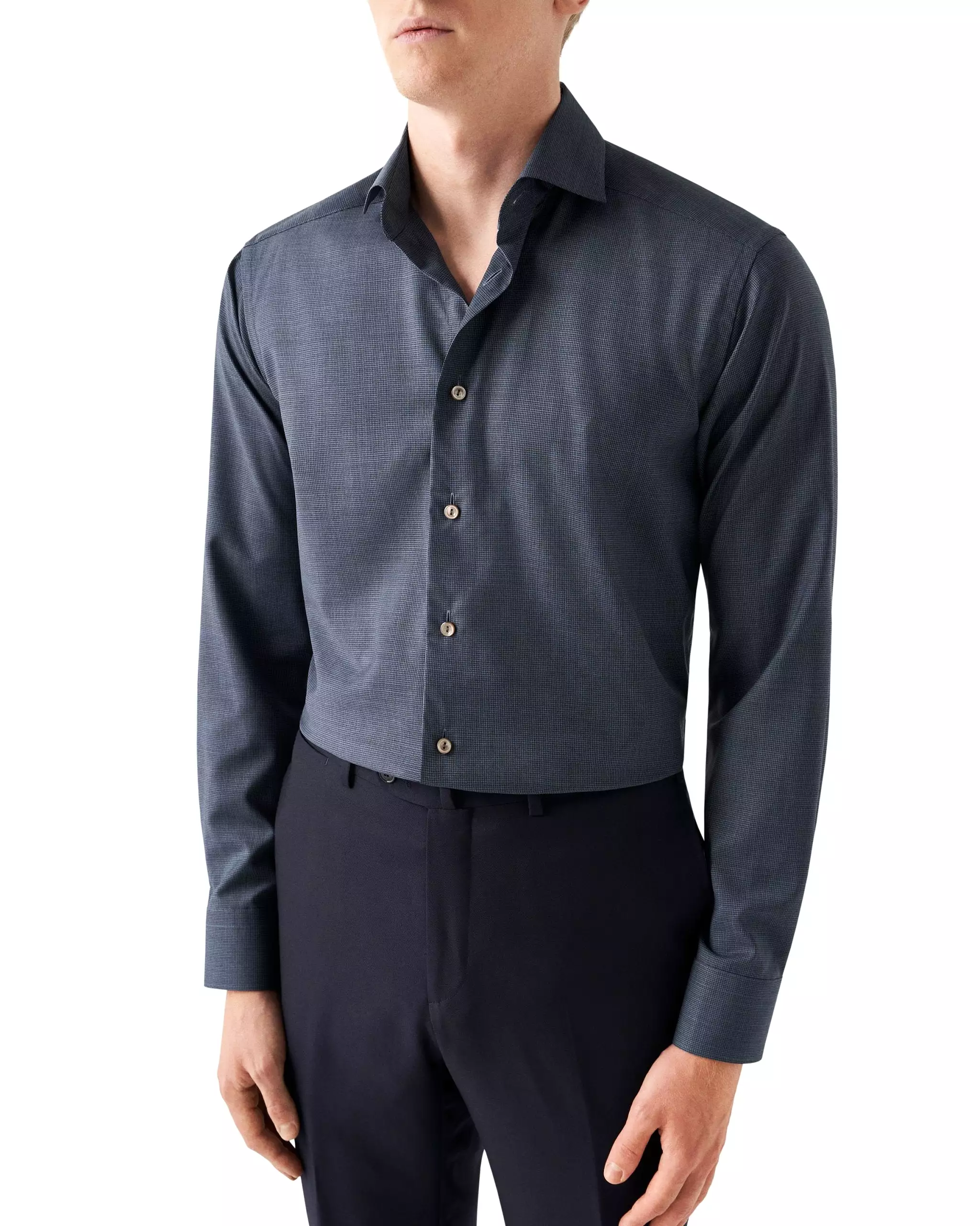 Slim Fit - Houndstooth Merino Wool Shirt