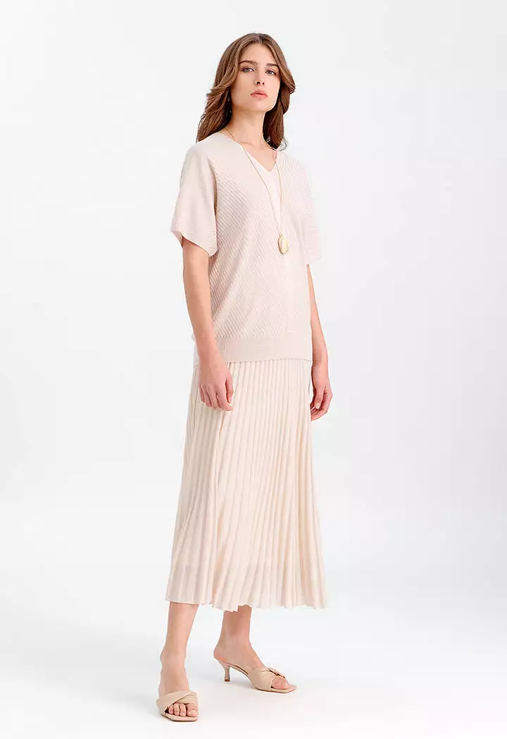 Soft Textured Skirt With Attached Lining