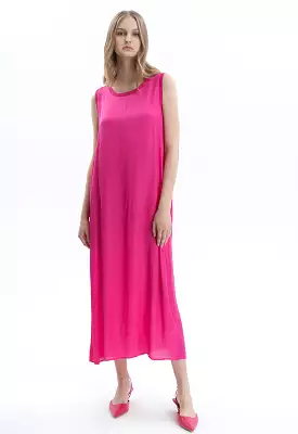 Solid A-line Maxi Sleeveless Dress