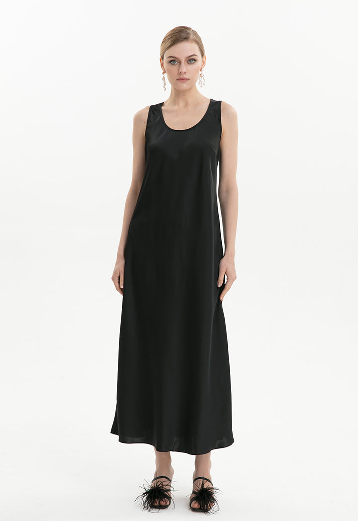 Solid Simple Sleeveless Maxi Dress