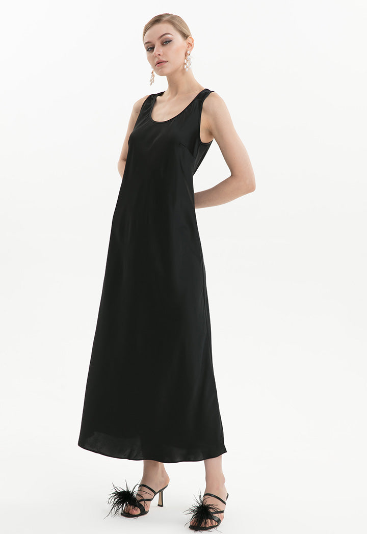 Solid Simple Sleeveless Maxi Dress