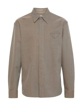 STRAIGHT-POINT COLLAR TWILL SHIRT