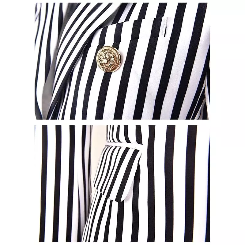 Striped Blazer Women - Casual - Striped-Pinstriped