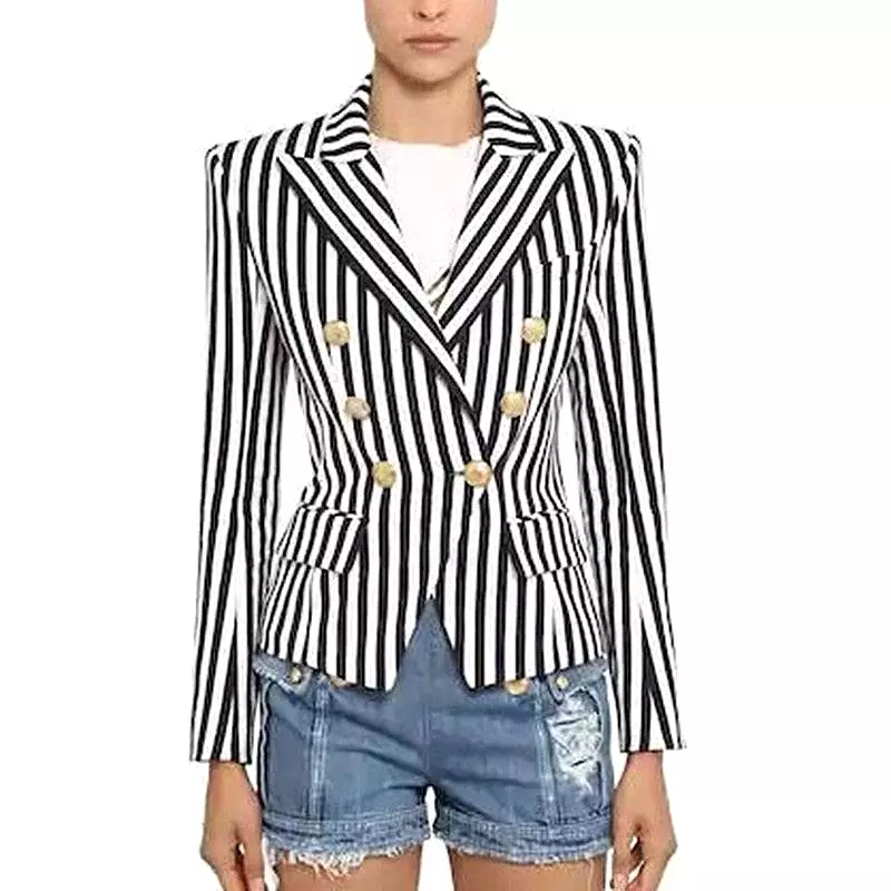 Striped Blazer Women - Casual - Striped-Pinstriped