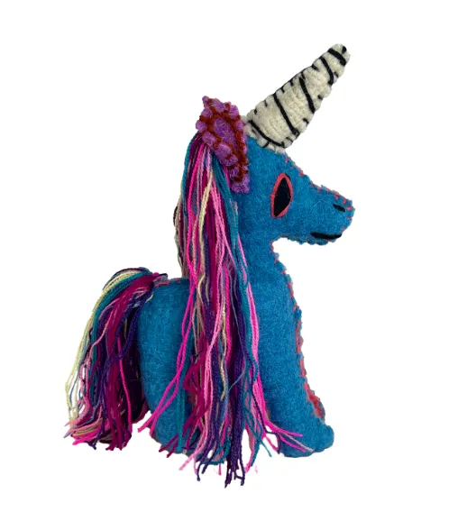 Stuffed Animal, Recycled Wool - Unicorn