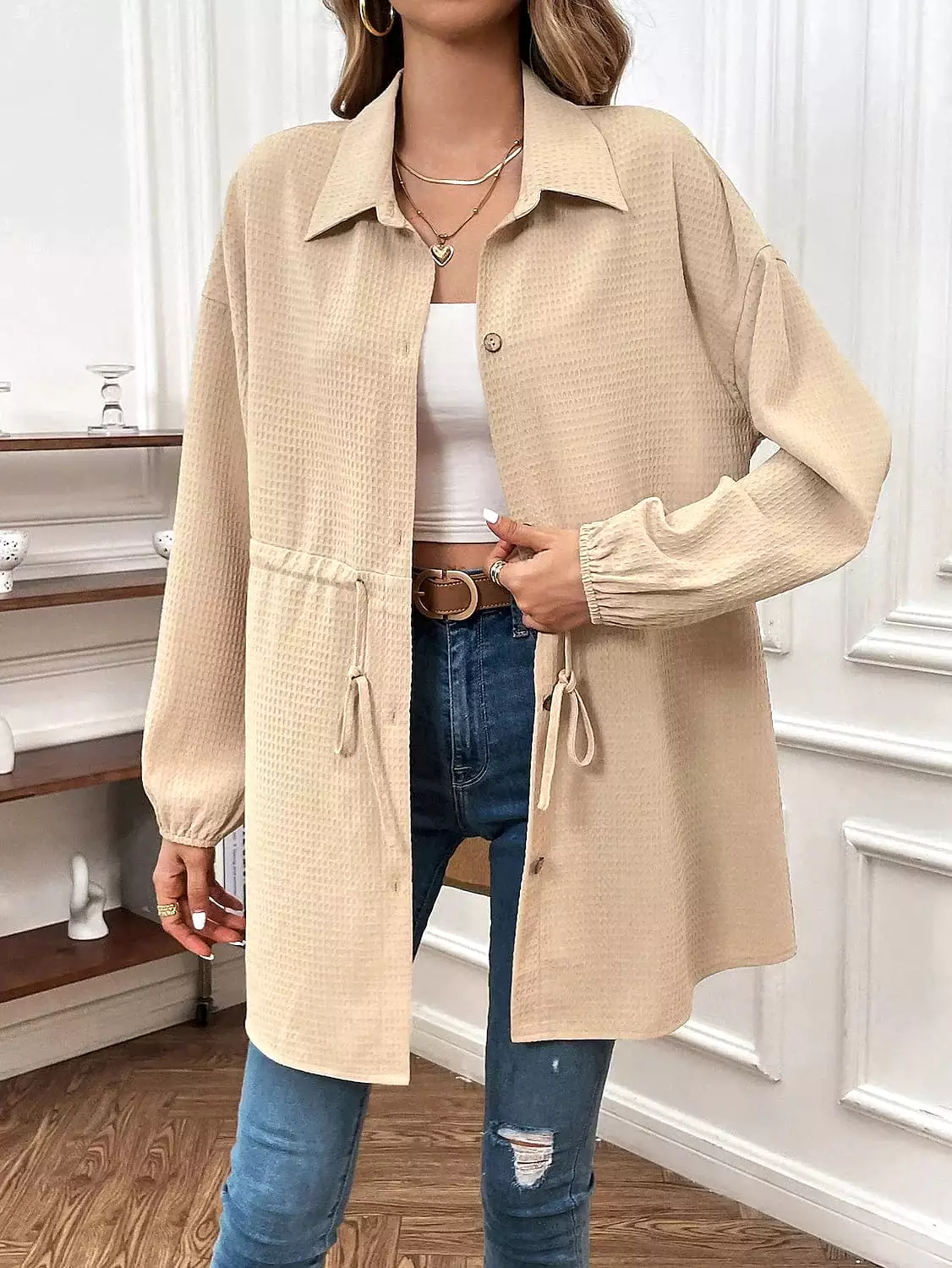 Stylish Windproof Women's Coat for Fall and Winter