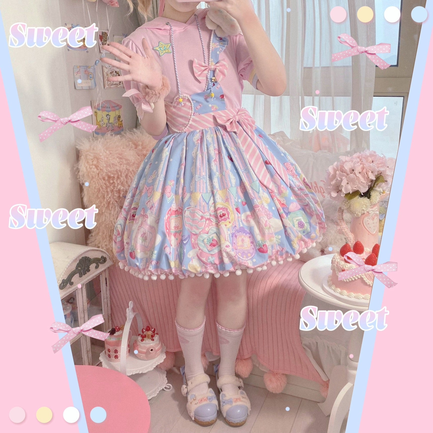 Sweet heart cutie Lolita SK skirt