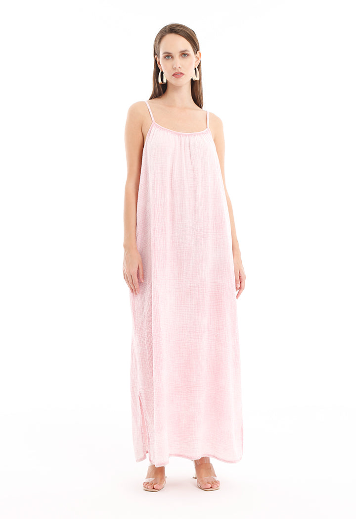 Textured Sleeveless Maxi Dress