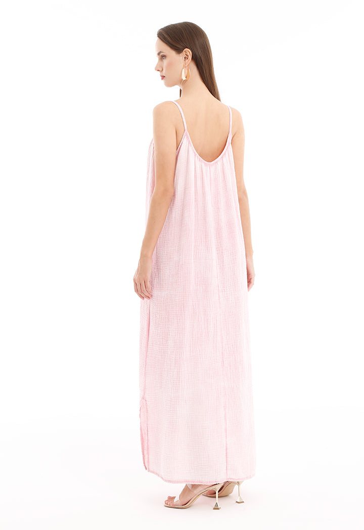 Textured Sleeveless Maxi Dress