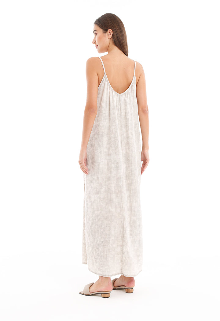 Textured Sleeveless Maxi Dress