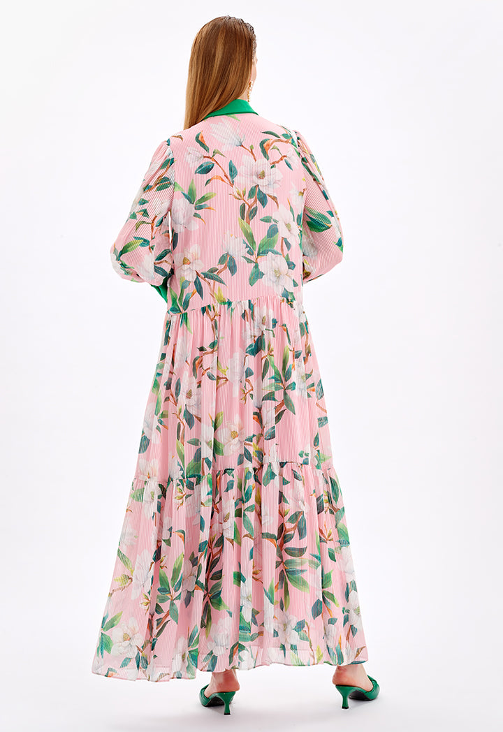 Tiered Floral Print Maxi Dress