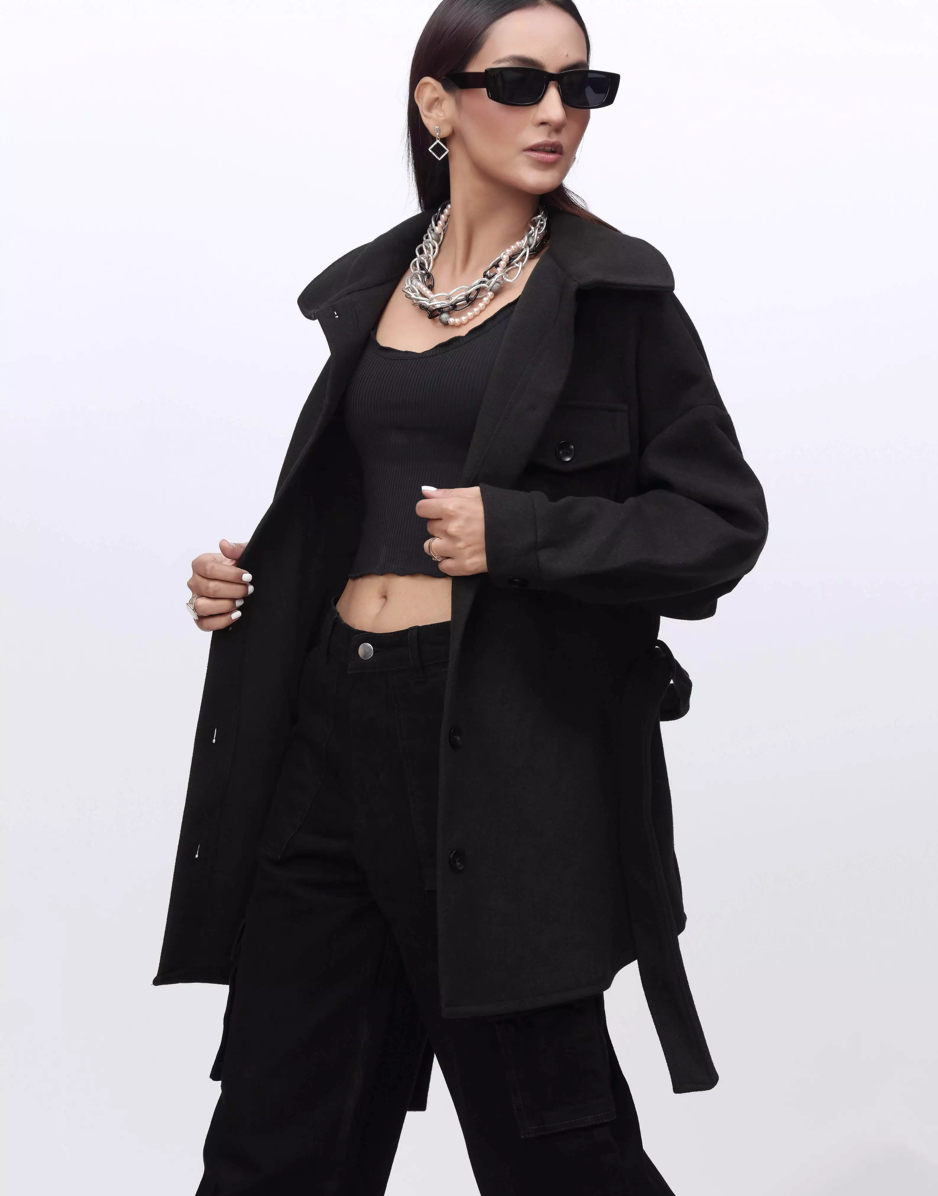 Trench Coat-Black (Without Belt)