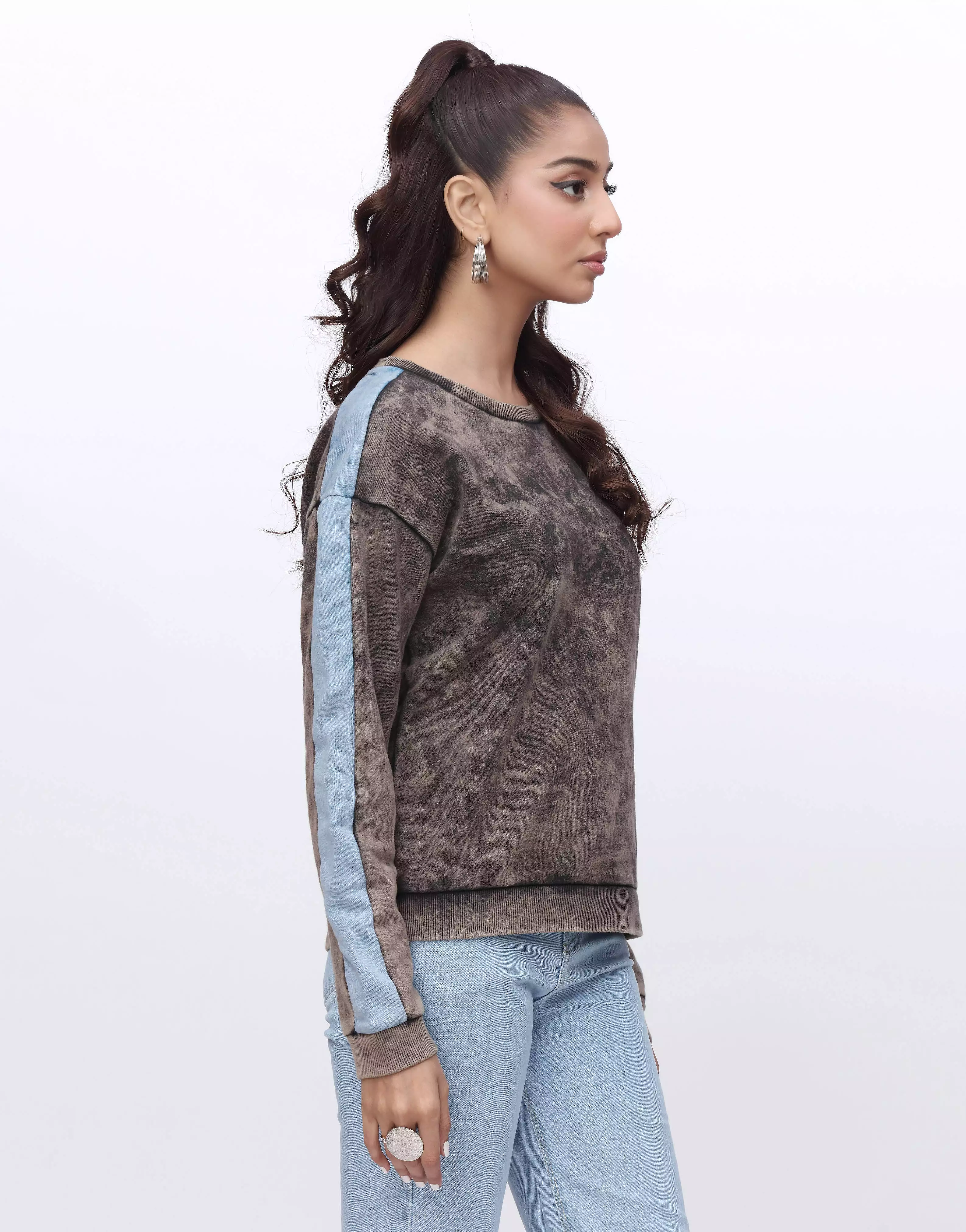 Tye n Dye Sweatshirt-Dusky Grey