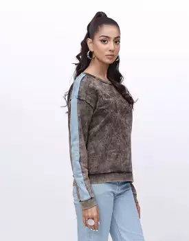 Tye n Dye Sweatshirt-Dusky Grey