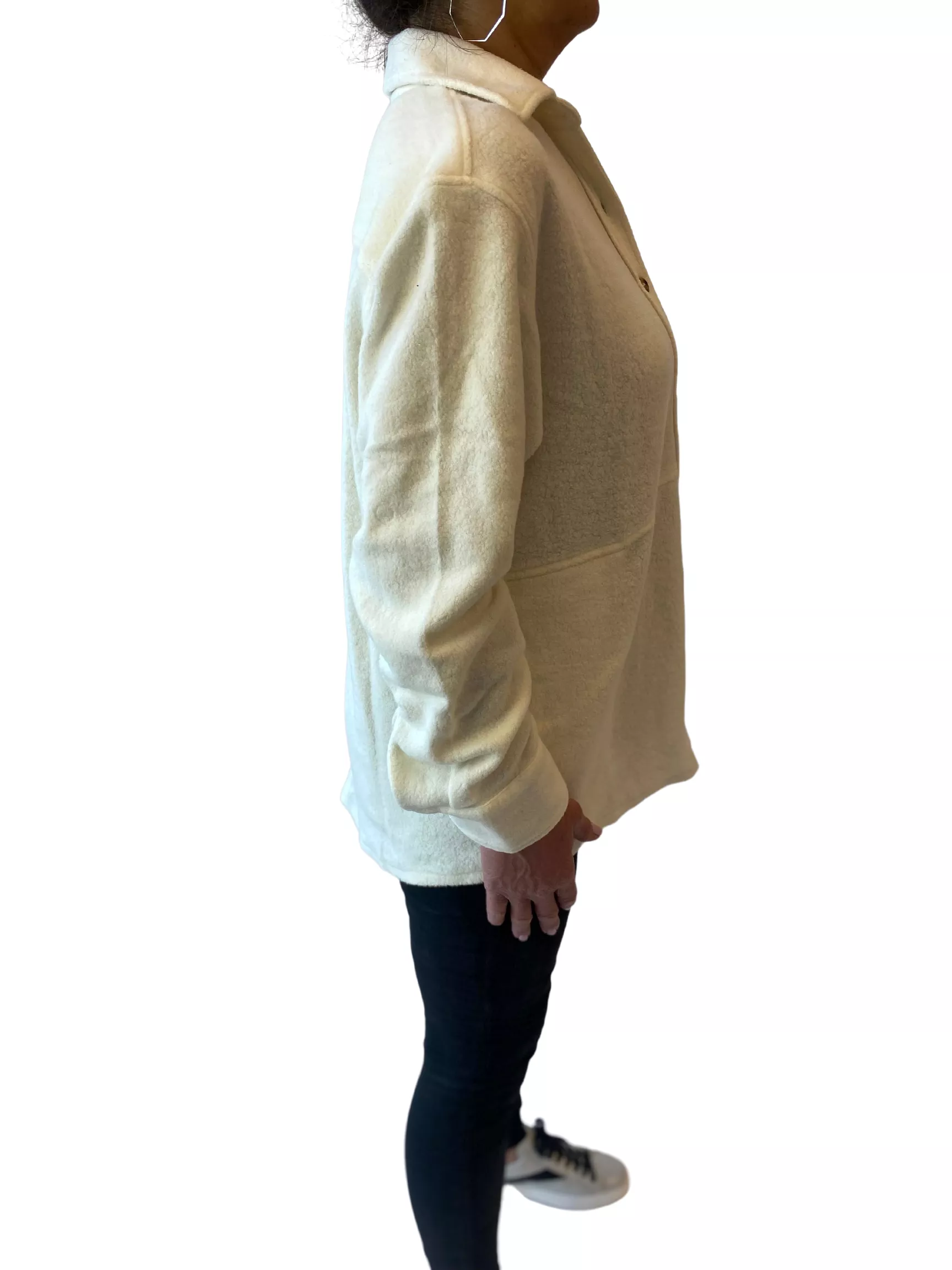 Velvet Women's Sherpa Fleece Hoodie - CREAM