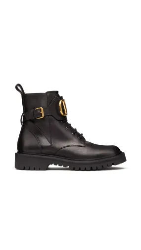 Vlogo Sginature Calfskin Combat Boot 35MM - Black