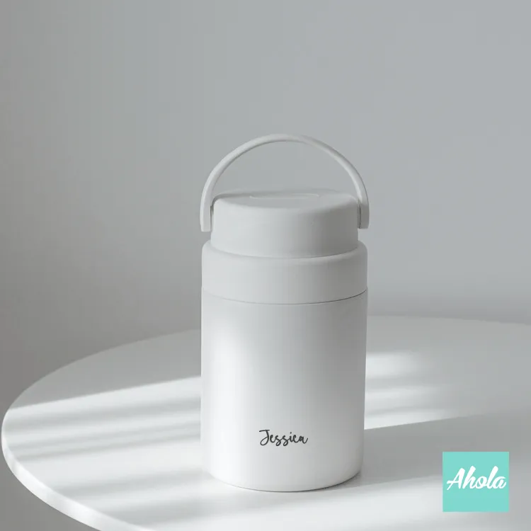 【White】 Engraved name Stainless Steel Insulated Flask 刻名不鏽鋼真空保溫瓶