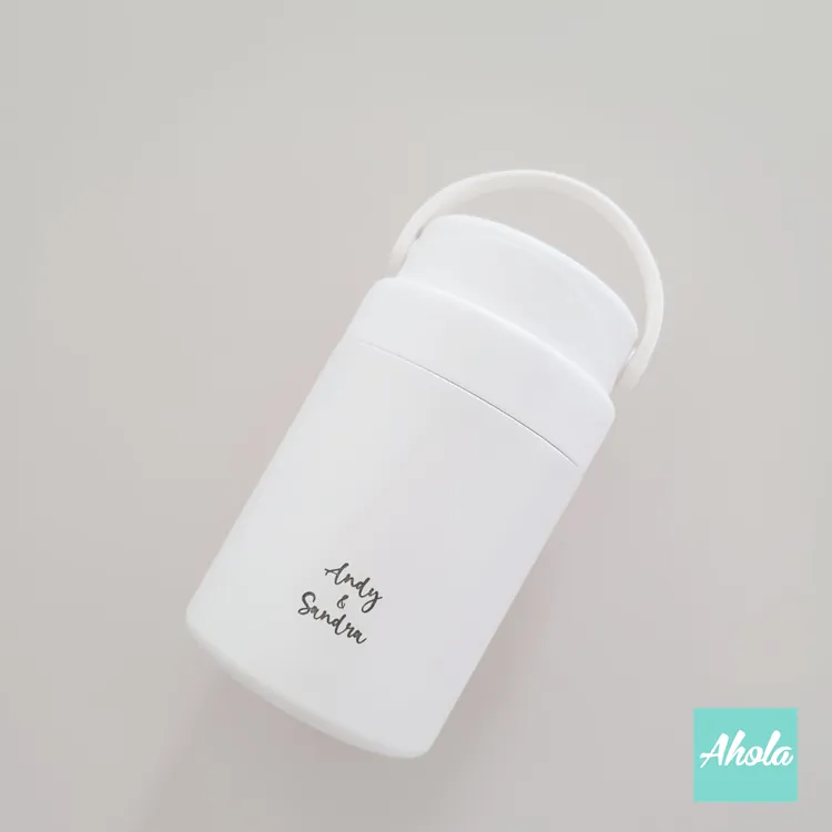 【White】 Engraved name Stainless Steel Insulated Flask 刻名不鏽鋼真空保溫瓶