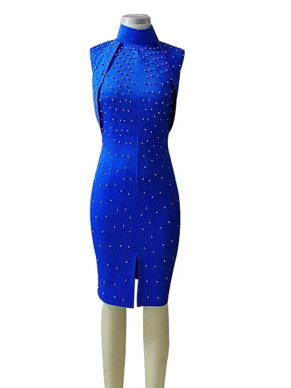 Women's Elegant Sequin Turtleneck Maxi Party Dress