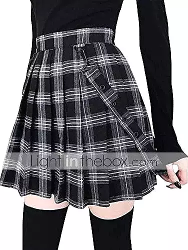 Women's Pleated Plaid Gothic Skirt