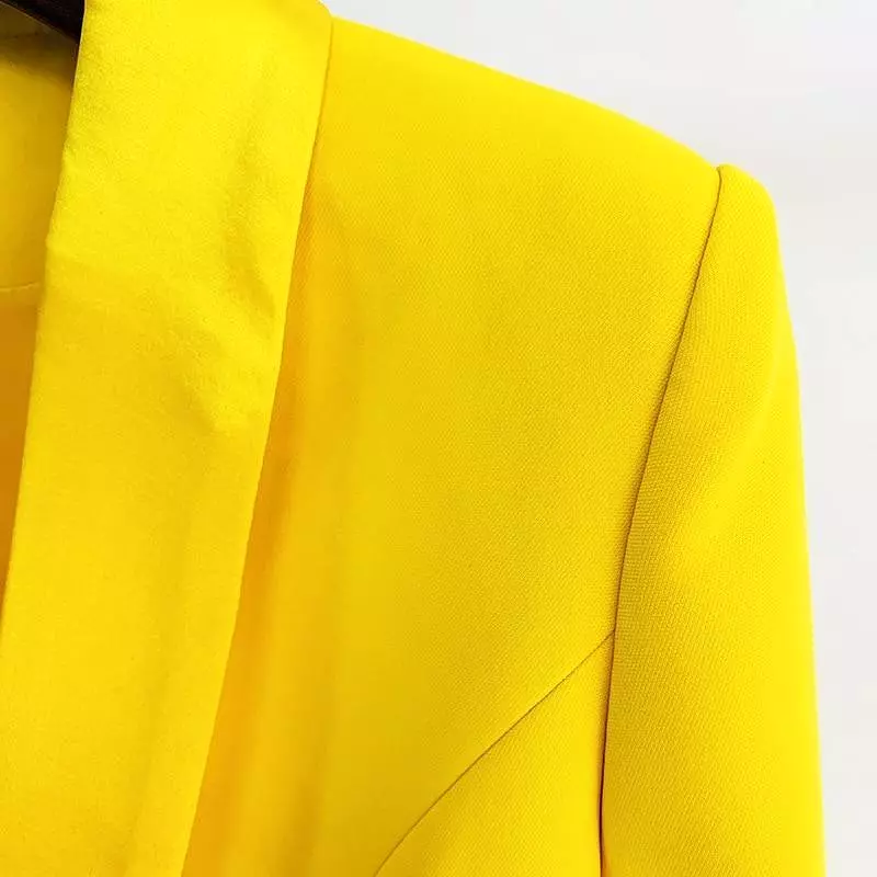 Yellow Tuxedo Blazer Dress- Double Breasted