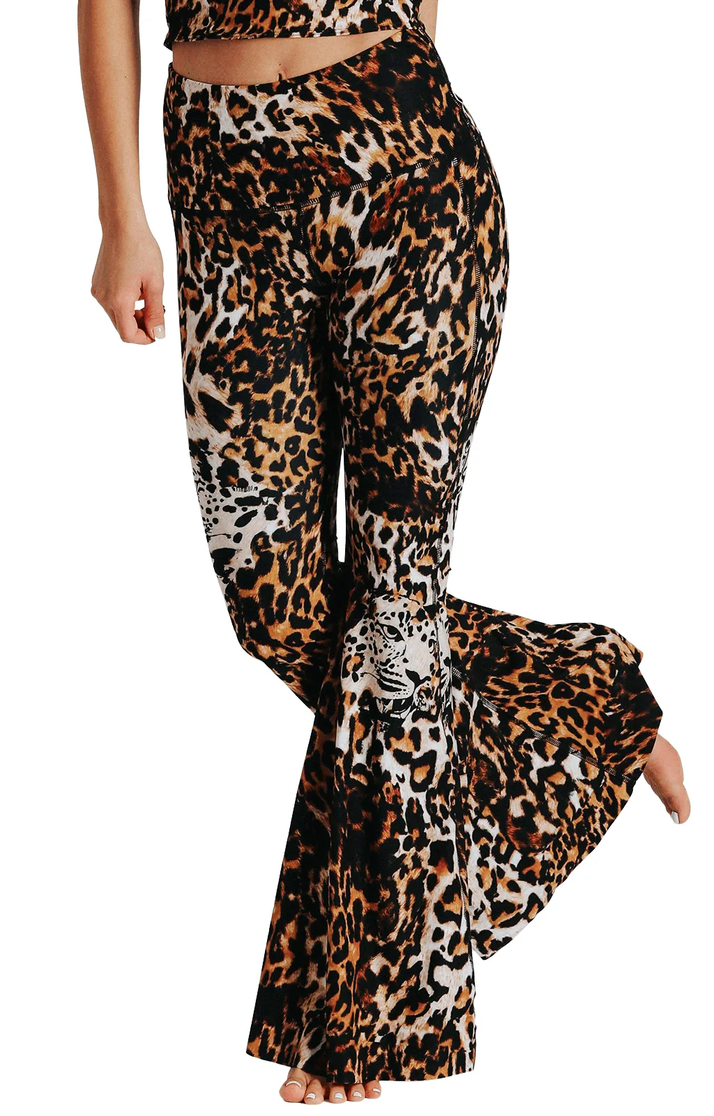 Yoga Democracy Wildcat Printed Bell Bottoms