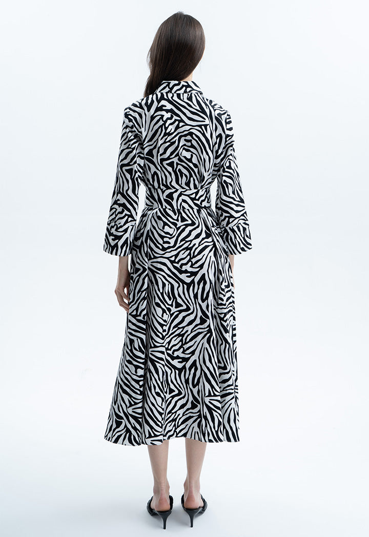 Zebra Printed Midi Dress