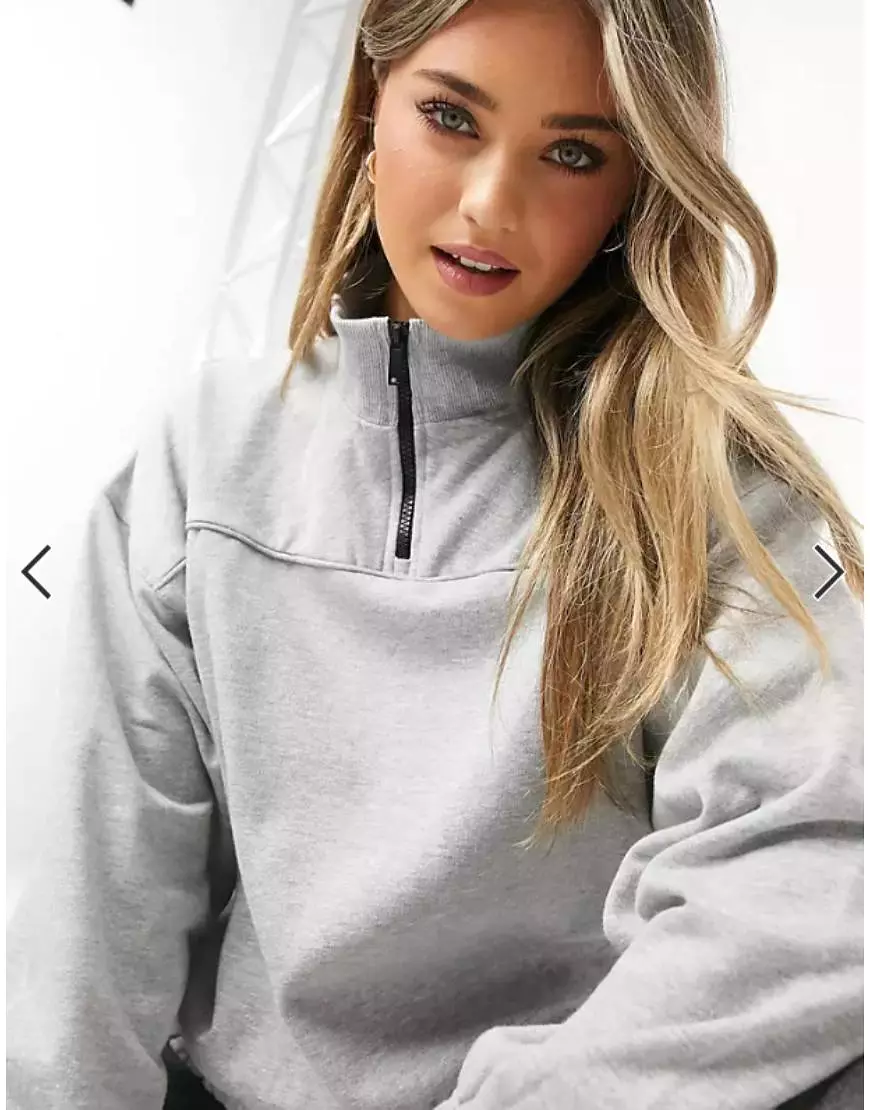 Zip neck Sweatshirt Grey