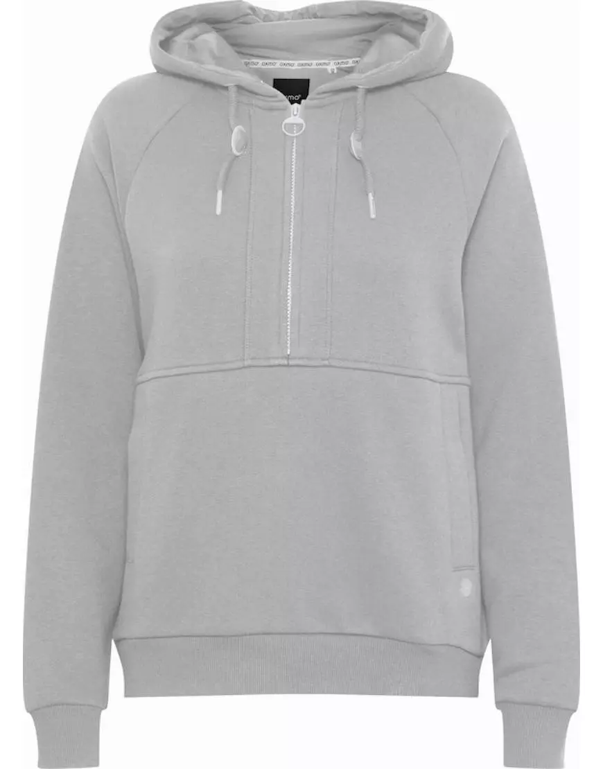 Zip Up Hoodie Fleece-Pale Grey