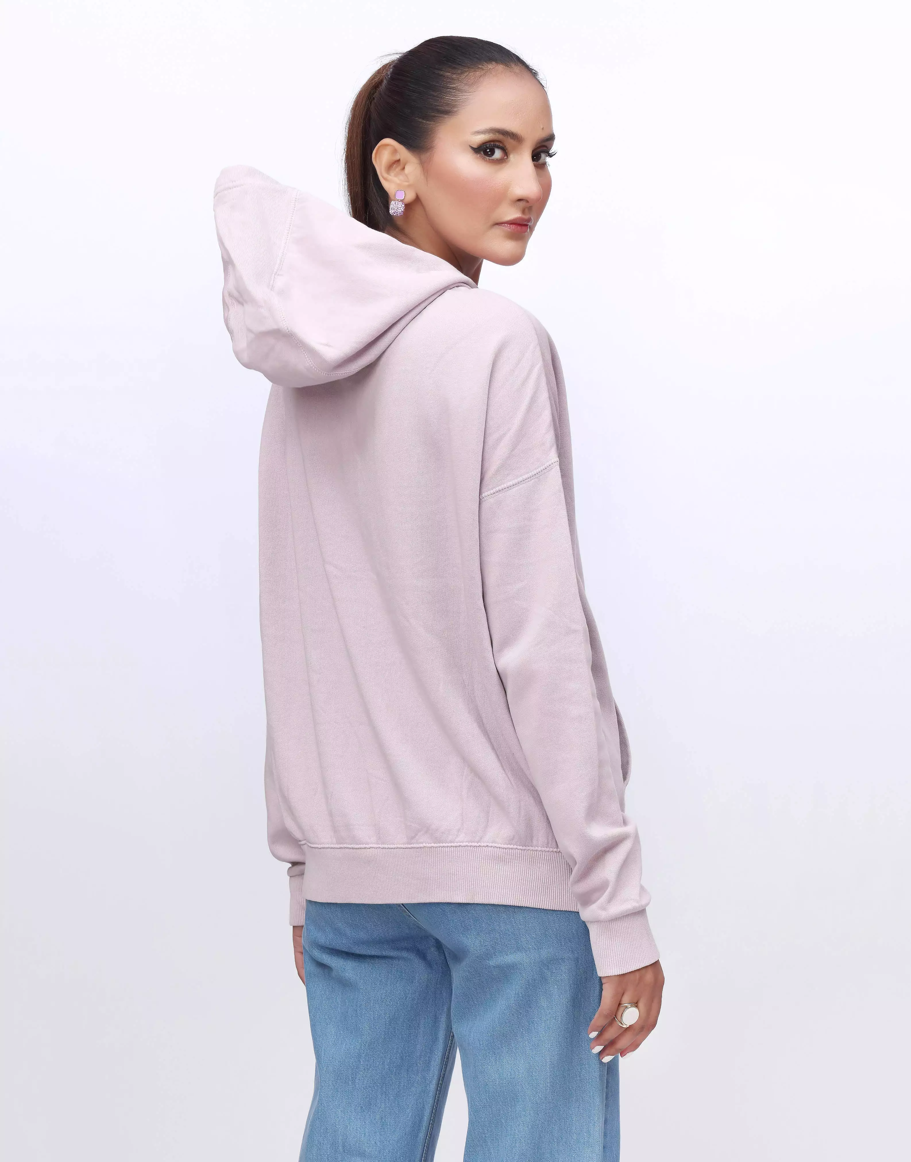 Zipper Fleece Hoodie- Lilac